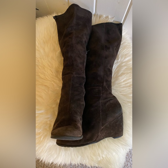 FRANCO SARTO Suede Tall Wedge Boots - Picture 10 of 10
